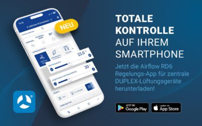 NEU: Airflow RD6 Regelungs-App für zentrale DUPLEX-Lüftungsgeräte